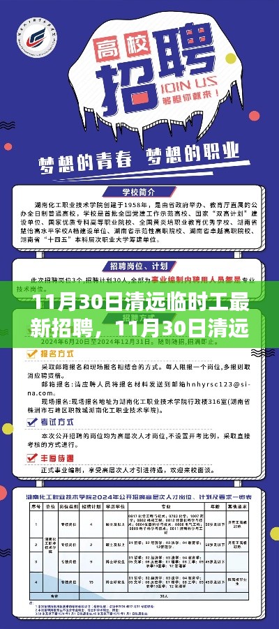 11月30日清远临时工最新招聘信息及求职指南