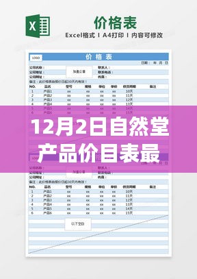 揭秘自然堂产品最新价目表，十二月二日市场最新动态更新