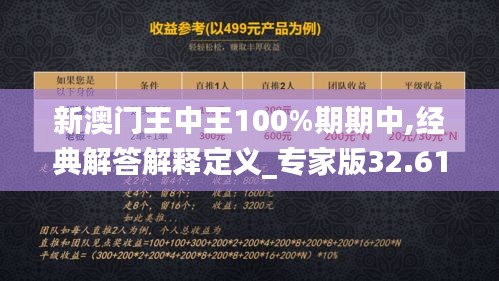 新澳门王中王100%期期中,经典解答解释定义_专家版32.610