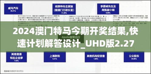 2024澳门特马今期开奖结果,快速计划解答设计_UHD版2.277