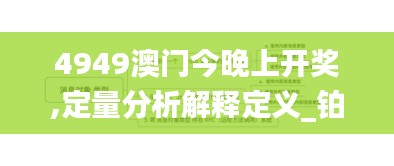 4949澳门今晚上开奖,定量分析解释定义_铂金版7.840