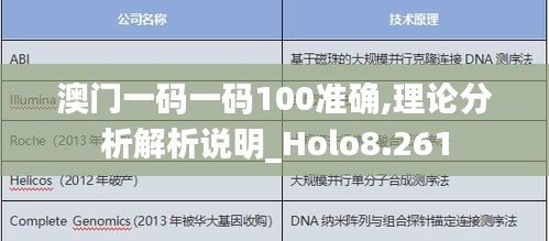 澳门一码一码100准确,理论分析解析说明_Holo8.261