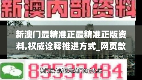 新澳门最精准正最精准正版资料,权威诠释推进方式_网页款10.570