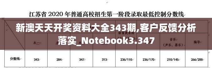 新澳天天开奖资料大全343期,客户反馈分析落实_Notebook3.347