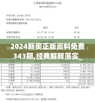 2024新奥正版资料免费343期,经典解释落实_D版9.245