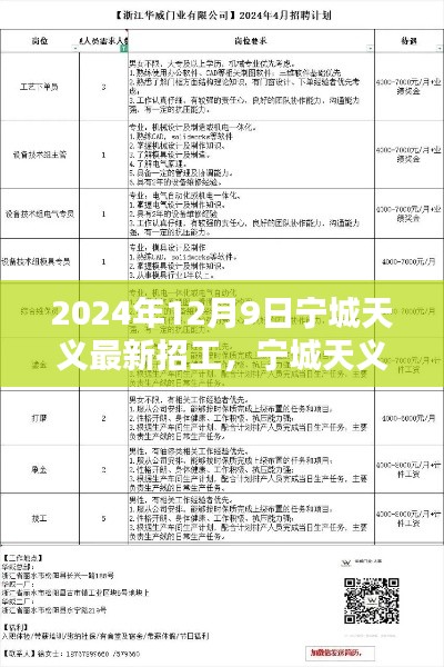 宁城天义最新招工信息详解，2024年12月9日求职指南