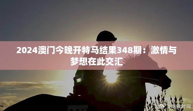 2024澳门今晚开特马结果348期：激情与梦想在此交汇