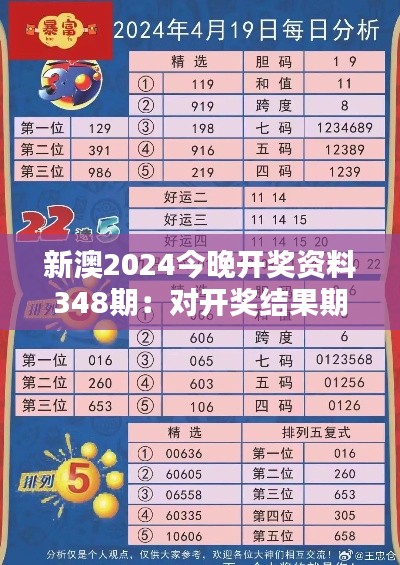 新澳2024今晚开奖资料348期：对开奖结果期待的分析