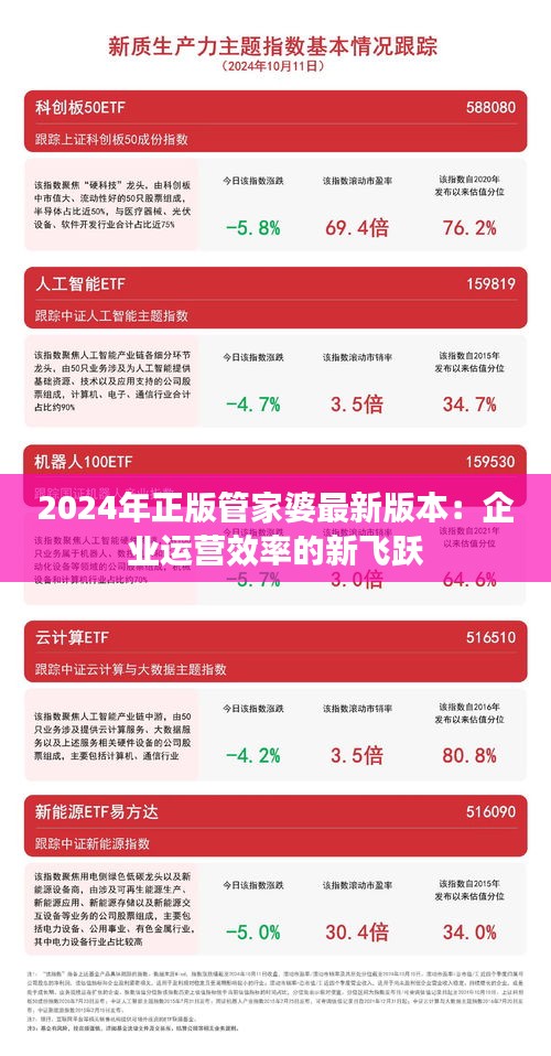 2024年正版管家婆最新版本：企业运营效率的新飞跃