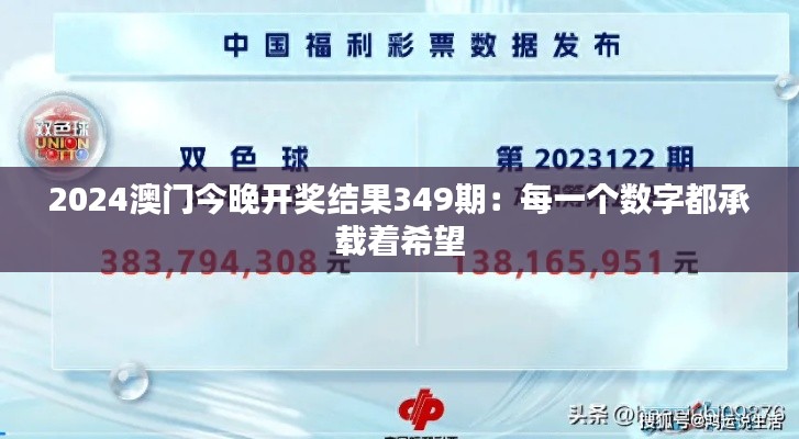 2024澳门今晚开奖结果349期：每一个数字都承载着希望