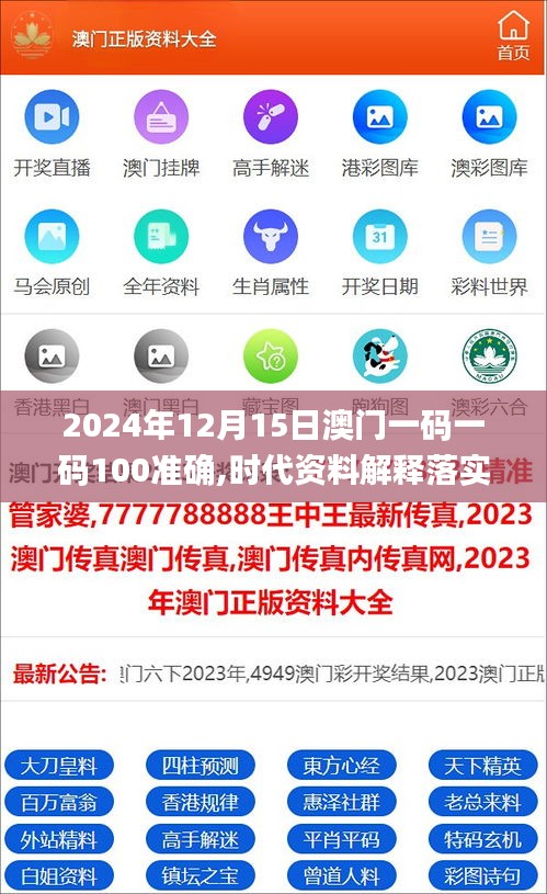 2024年12月15日澳门一码一码100准确,时代资料解释落实_开发版1.512