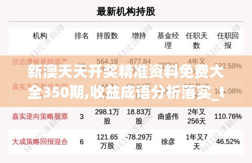 新澳天天开奖精准资料免费大全350期,收益成语分析落实_tool3.748