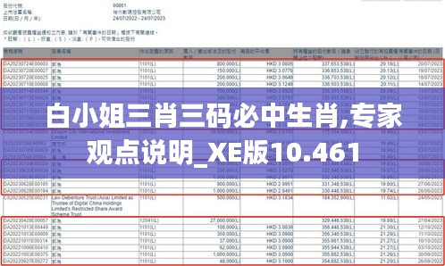 白小姐三肖三码必中生肖,专家观点说明_XE版10.461