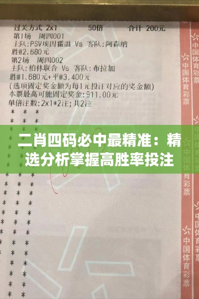 二肖四码必中最精准：精选分析掌握高胜率投注技巧