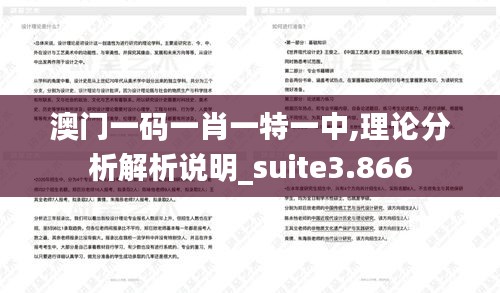 澳门一码一肖一特一中,理论分析解析说明_suite3.866