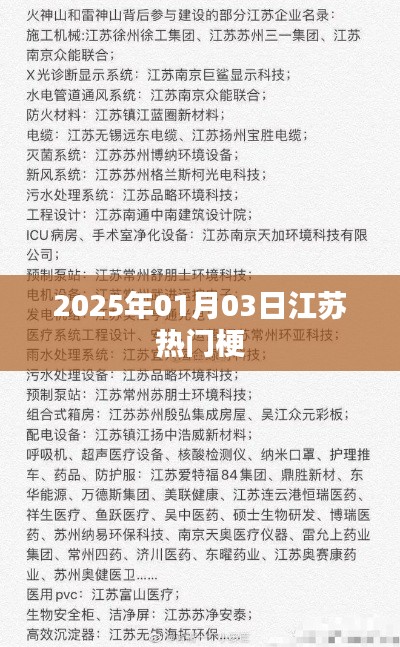 江苏热门梗大揭秘，2025年1月3日一网打尽！