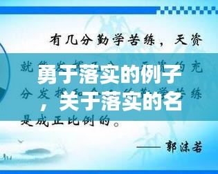 勇于落实的例子，关于落实的名人名言 