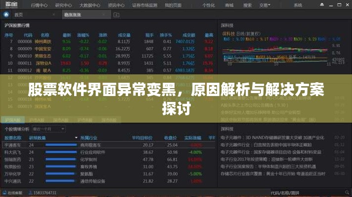 股票软件界面异常变黑，原因解析与解决方案探讨