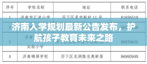 济南入学规划最新公告发布，护航孩子教育未来之路