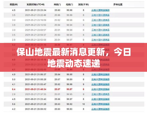 保山地震最新消息更新，今日地震动态速递