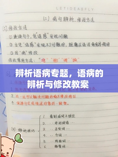 辨析语病专题，语病的辨析与修改教案 