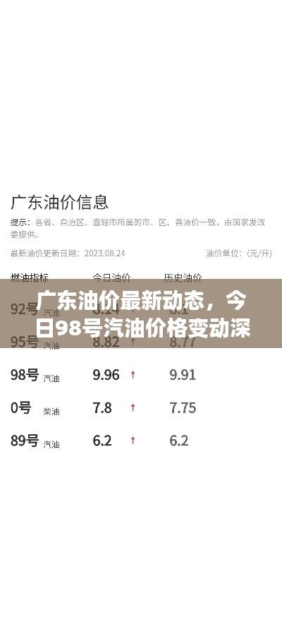 广东油价最新动态，今日98号汽油价格变动深度解析